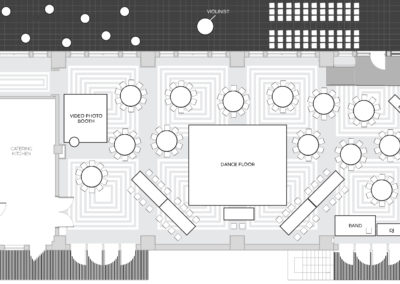 wedding layout with split king table and photo booth the penthouse hyde park chicago