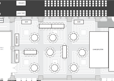 wedding with live music room layout for chicago rooftop weddings at the penthouse hyde park
